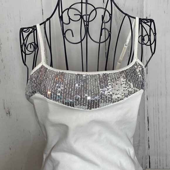Express white tank top with sequins - Picture 6 of 11